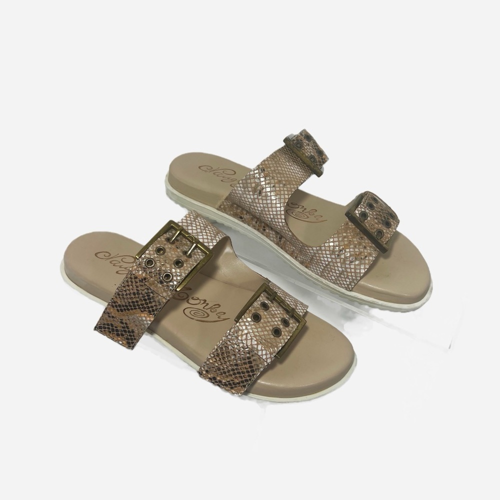 Naughty Monkey Reptile Print Hey Pony Brown TanSandals Womens size 8,5 - Picture 3 of 12
